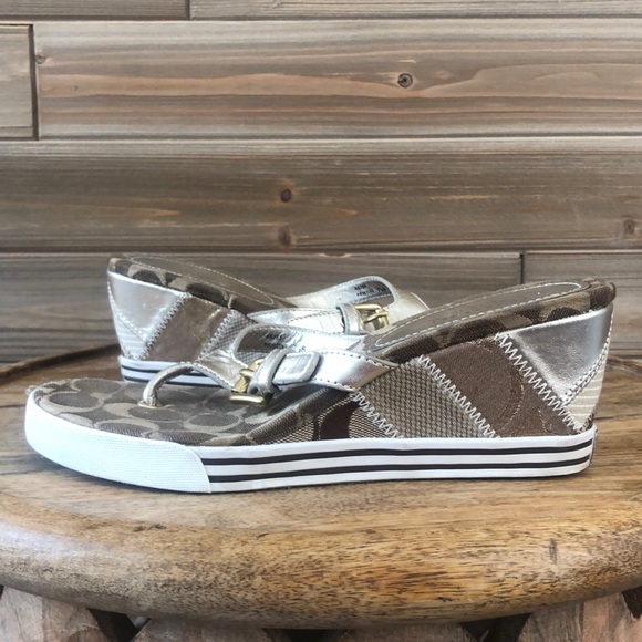 Coach Shoes - Coach Pristine Gold Metallic Sandal Size 7.5